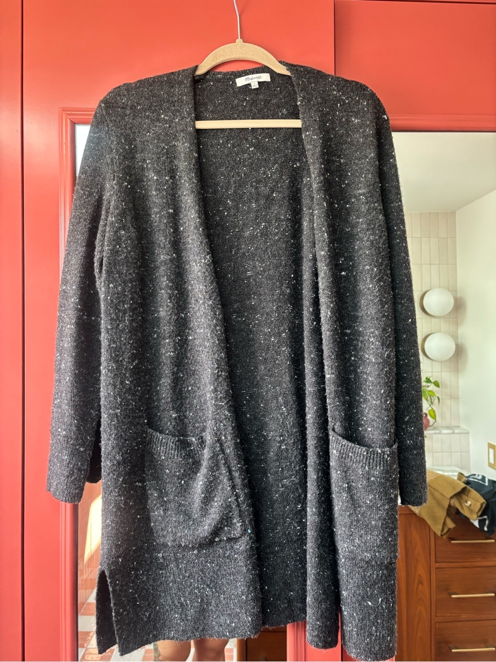 Madewell open cardigan with pockets size small